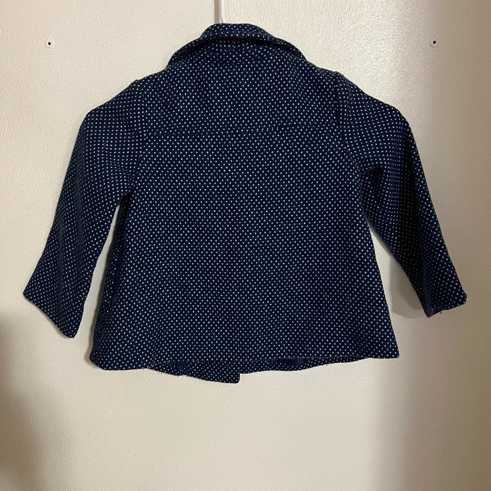 BABY GAP Blue and White Polka Dot Pea‎ Coat Toddler Girl's Size 4